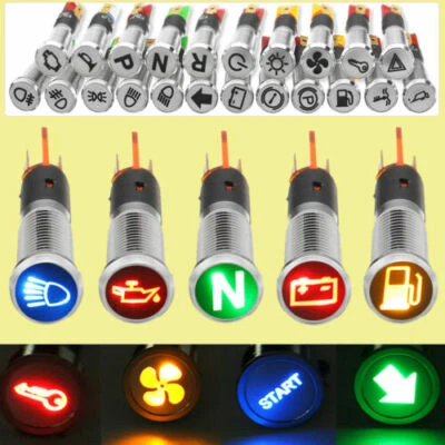 8mm impermeabile LED pannello cruscotto spia per auto barca 12V-36V Universale - Immagine 1 di 4