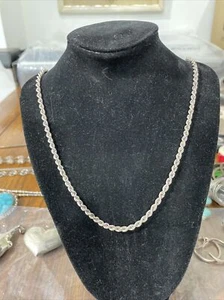 Vtg 925 Sterling Silver 925 Rope Chain 30” - Picture 1 of 4
