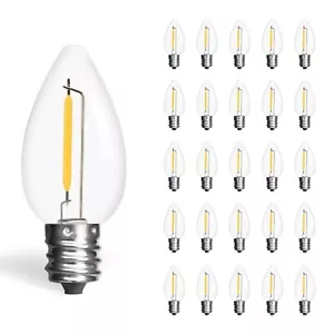 25Pack C7 LED String Light Bulbs Replacement, E12 Base, 60LM, 2200K Night Light - Picture 1 of 7