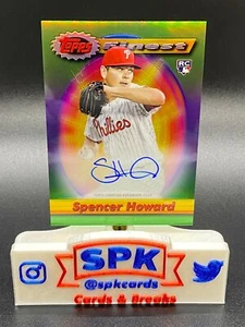 2021 Topps Finest Flashbacks SPENCER HOWARD REFRACTOR AUTO 8/25 PHILLES RC - Picture 1 of 2