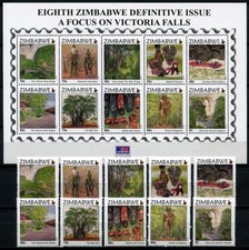Zimbabwe Simbabwe 2015 Victoria Falls Wasserfall Brücke Bäume Freimarken MNH