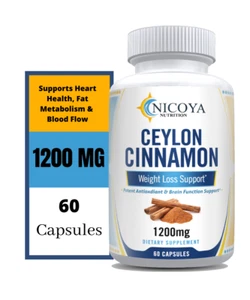 Ceylon Cinnamon 1200 MG | Heart, Blood Circulation, Weight Loss & Brain Support - Picture 1 of 8