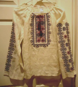 Ukrainian HANDMADE Women's Embroidered Blouse Vyshyvanka Hand embroidery size S - Picture 1 of 8