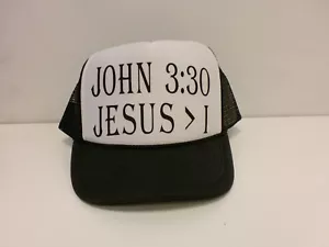 John 3:30 JESUS IS I Truckermütze Mesh Back Snapback Mütze SCHWARZ - Bild 1 von 1