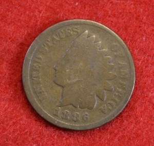 1886 T2 Indian Head Cent Penny Better Date Circulated Coin IH939 - Picture 1 of 2