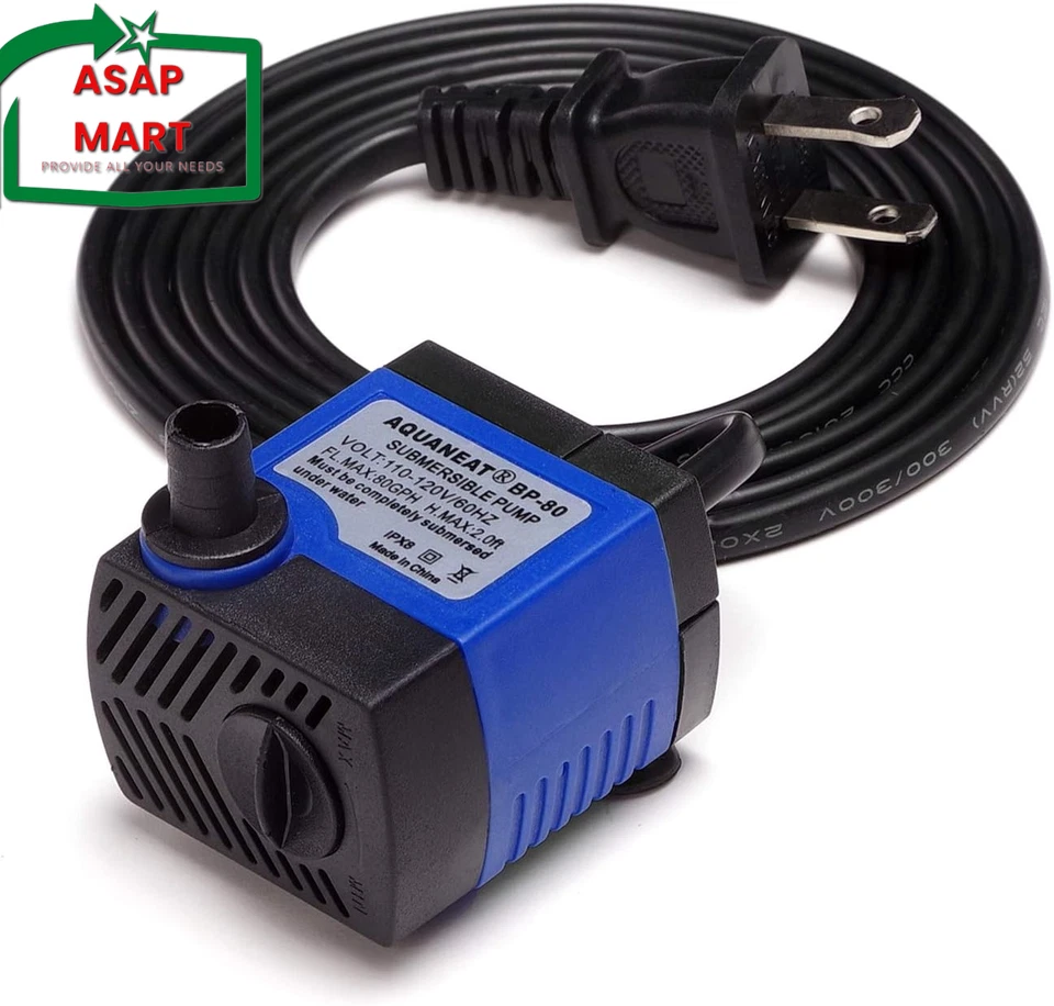 Aquaneat 80 GPH Submersible Water Pump Adjustable Powerhead Aquarium Fish Tank F