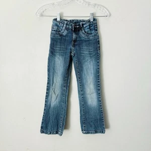 Kikstar 128 Kids Stylish Blue Denim Straight Leg Jeans Girls Size 4T - Picture 1 of 11