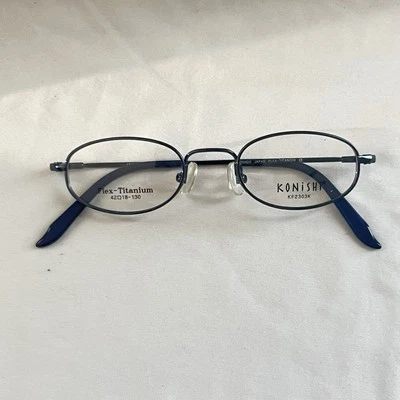 Small Kid’s Konishi Flex Titanium Eyeglasses Frame Blue 42-18 New Old Stock - Image 1 of 4