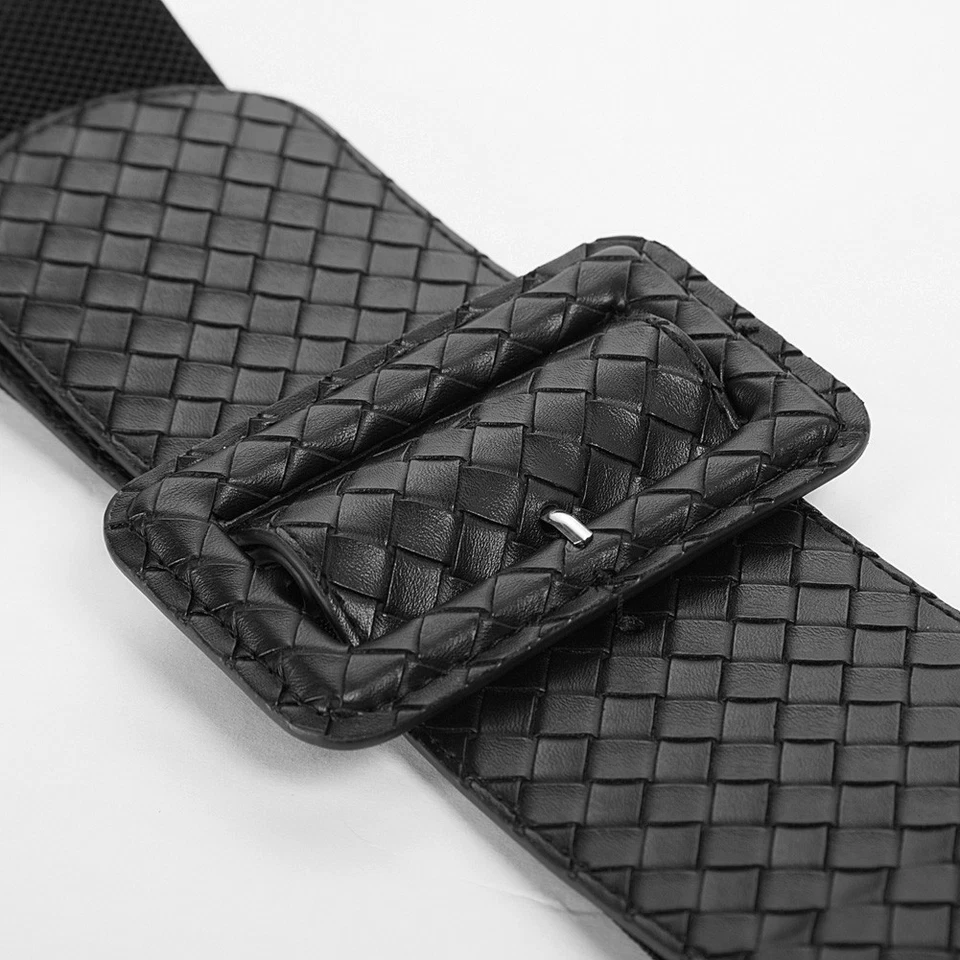 Adjustable Elastic Waist Belt for Women with Classic Metal Buckle Closure - image 1 of 4