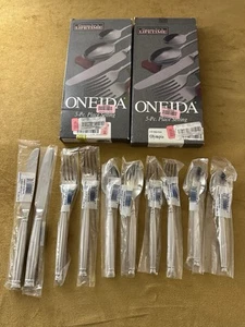 (2) 5 Piece Settings Oneida OLYMPIA Frosted Handle 18/10 Stainless Korea - Picture 1 of 9