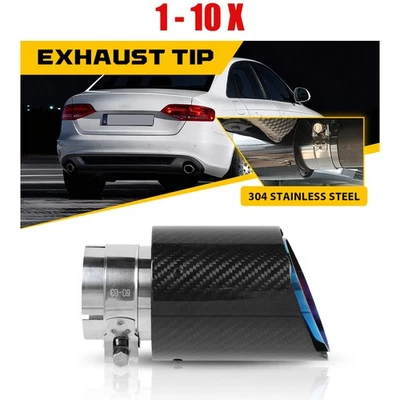 Задняя выхлопная труба из углеродного волокна 2,5 дюйма ID-3,5 дюйма OD 304-стальная задняя горловина 1-10X - Изображение 1 из 4