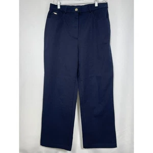 St. John Sport Essentials Gold Accents Classic Blue Pants Women's Sz 10 - Picture 1 of 9