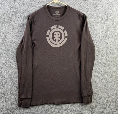 Camisa De Colección Y2K Element Skateboards Para Hombres Talla Mediana Marrón Waffle Térmica Foto 1 de 4