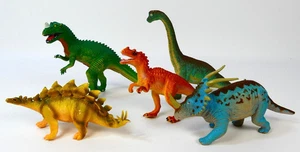 5x Dinosaur Figures Bundle – Plastic Toy Set Mixed Species 15cm Max Size (L4) - Picture 1 of 7