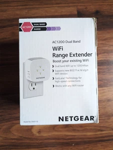 OPEN BOX - Netgear AC1200 Dual Band WiFi Range Ex6110-100nas *Darmowy S/H* - Zdjęcie 1 z 4