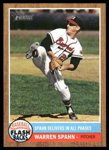 2011 Topps Heritage #BF-8 Warren Spahn Baseball Flashbacks - Picture 1 of 2