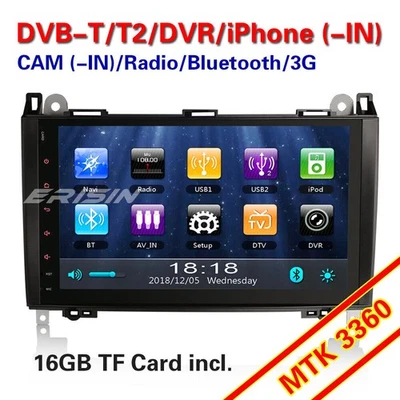 9" Autoradio BT Navi Mercedes-Benz A/B Klasse W169 Sprinter Viano Crafter Canbus - Bild 1 von 4