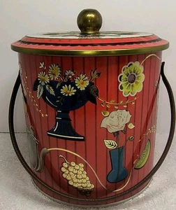 Vintage Baret Ware Biscuit Tin Red Art Grace England  Moisture Control Lid  - Picture 1 of 11