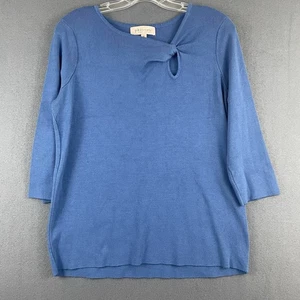 Top donna Philosophy maglia a costine manica 3/4 fiordaliso blu peephole taglia 1X - Foto 1 di 6