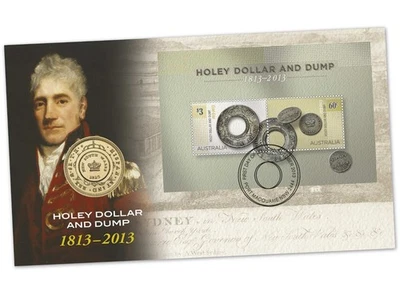 Australia. Coin 1 dollar. 2013 (KM#2028. Unc. FDC) Holey dollar and Dump - Image 1 of 3