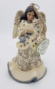 Jim Shore 2017 "Creature Comforts" ángel con animales cervatillo conejo mapache #4058736 - Imagen 1 de 8