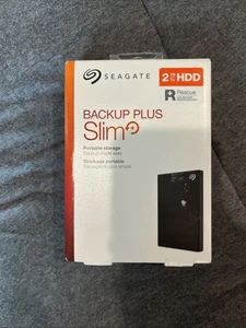 Seagate 2TB Backup Plus Slim Portable External Storage Factory Sealed Retail Box - Afbeelding 1 van 2