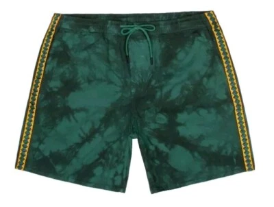 Gotcha Shorts Men's Size 2X Green Acid Wash Drawstring Stretch Waist  - Image 1 of 4