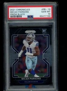 Micah Parsons 2021 Chronicles Prizm Black #PB-19 Rookie Cowboys PSA 10 - Imagen 1 de 2