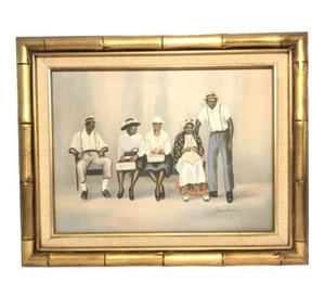 African American Art Oil On Canvas Painting-Ida Jackson “family Portrait” 20”x16 - Picture 1 of 14