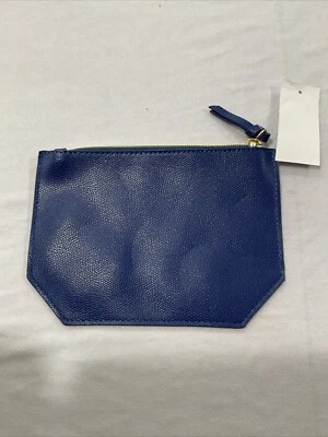 Bolso de cosméticos Saks Fifth Avenue pequeño de cuero color azul para mujer Foto 1 de 4