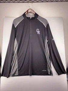 Majestic Colorado Rockies Cool Base 1/4 Zip Pullover Light Jacket Mens Size XL - Picture 1 of 3