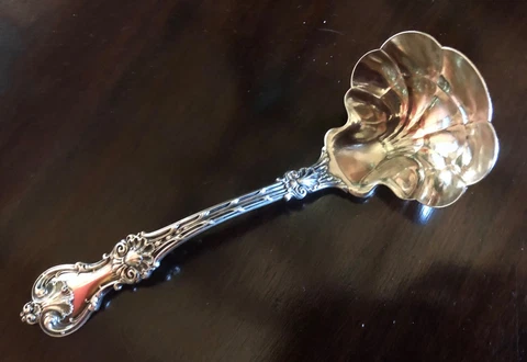 Whiting-KING EDWARD-Sterling-Gravy Ladle-(7 1/2'")-Mono EC Cover