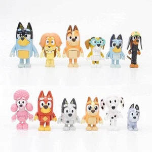 12X Bluey Dog Action Figure Kids Toy Bingo Bluey & Friends Collection Model Gift - Picture 1 of 9