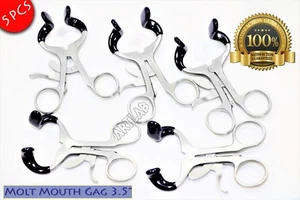 5pcs SET MOLT MOUTH GAG 3.5" DENTAL MOUTH GAG SURGICAL INSTRUMENTS PREMIUM - Picture 1 of 12