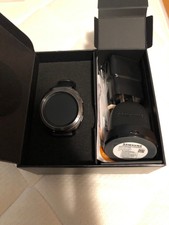 Samsung Gear Sport 44.6mm Black Case Hybrid Band Classic Buckle -...