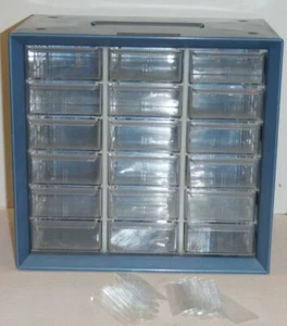 Vintage Akro Mills Metal 18 Drawer Storage Cabinet Small Parts Crafts P7028 - Picture 1 of 2