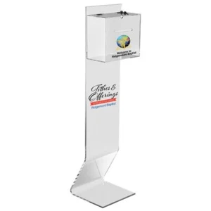 Kingdom Personalized Acrylic Mounted Donation Box with Lock and Key | - Picture 1 of 1