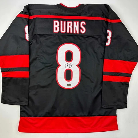 Facsimile Autographed Brent Burns Carolina Black Reprint Jersey Size Men's XL Cover