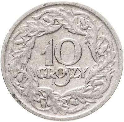 Polish Coin 10 Groszy | Eagle | Poland | 1923 - Image 1 of 4