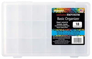 The Beadery - 18 Compartment Organizer Box - Clear ,Compact - Picture 1 of 4