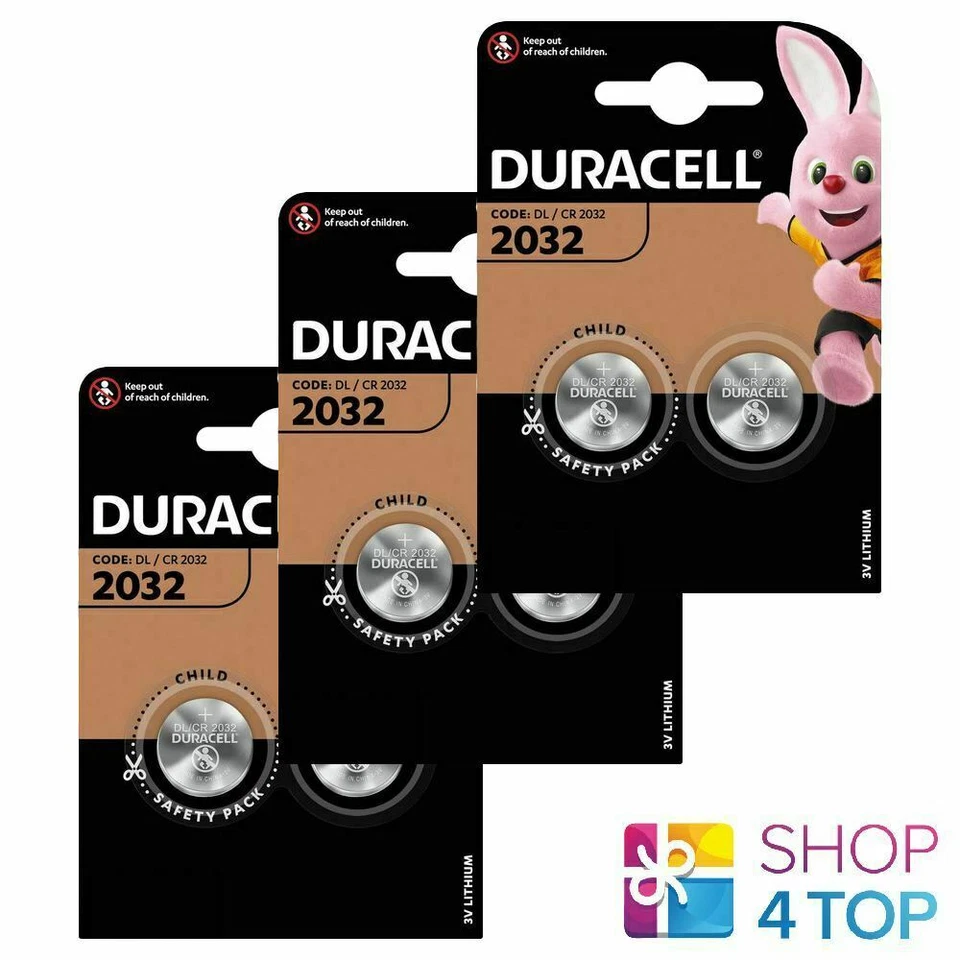 6 DURACELL CR2032 LITHIUM BATTERIES BLISTER 3V COIN CELL DL2032 2BL EXP 2027 NEW - Image 1 of 1