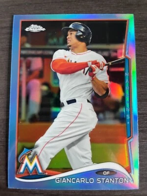 2014 Topps Chrome Giancarlo Stanton #173 Blue Refractor serial /199 - Image 1 of 2