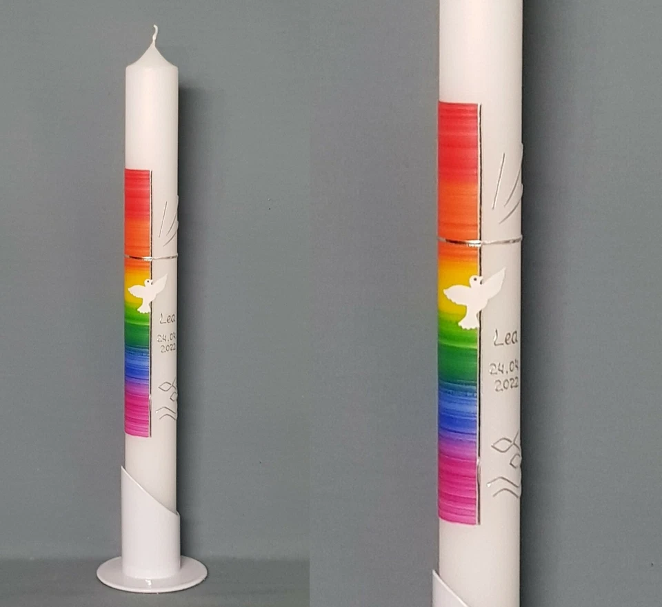 SILKES-KERZENLADEN Kommunionkerze / Taufkerze ♥ reine Handarbeit ♥ - inkl. Beschriftung ! P 119