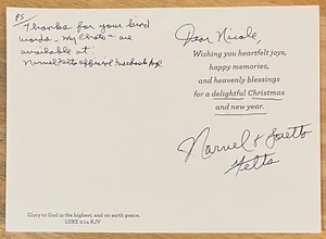 NARVEL FELTS, TARJETA DE FELICITACIÓN AUTOGRAFIADA 100 % AUTÉNTICA, ¡LEYENDA DE LA MÚSICA! - Imagen 1 de 2