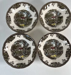 The Stone Wall Friendly Village Johnson Brothers Berry bowls set of 4 - Picture 1 of 6