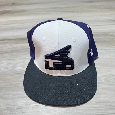 Vintage Zephyr Baseball Fitted Hat Cap Size 7 3/8 Purple Leo Embossed Retro - Image 1 of 4