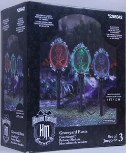Gema de Halloween Disney Mansión Embrujada 3 Bustos de Cementerio Camino de Entrada Marcador - Imagen 1 de 2
