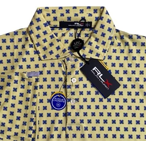 RLX Ralph Lauren Poloshirt Herren Gr. L Gelb All Over Print UV-Schutz - Bild 1 von 9