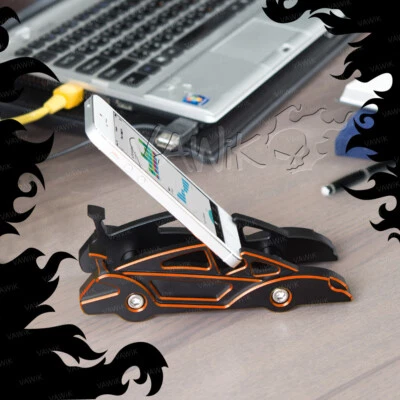 VAWiK sports car 2-angle desktop stand holder CNC orange fits phone tablet θ - Image 1 of 4