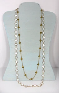 Chicos 2 Strand Briolette Necklace Art Deco Bi Color Station Granny Core Flapper - Picture 1 of 6